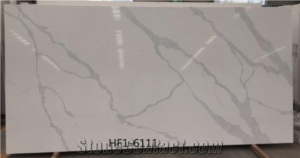 Beautiful White Calacatta Quartz Slabs For Wall Floor