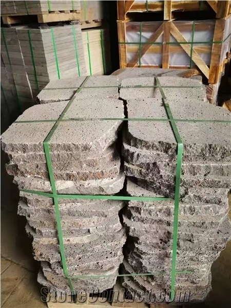 Black Lava Stone Crazy Paver Outside Park Decoration Pattern