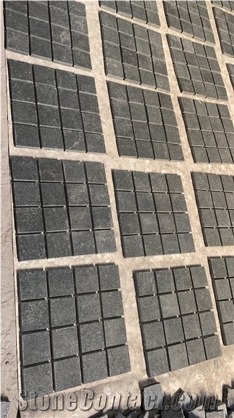 Driveway Natural Granite Paving Stone,Meshed Cobblestone