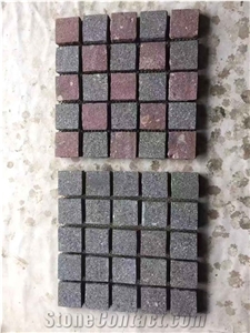Green Porphyry Granite Flooring Panel,Paver Tiles on Mesh