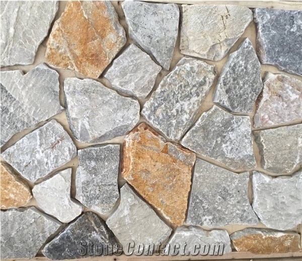 Natural Grey Limestone Crazy Loose Stone Landscape Wall Pave