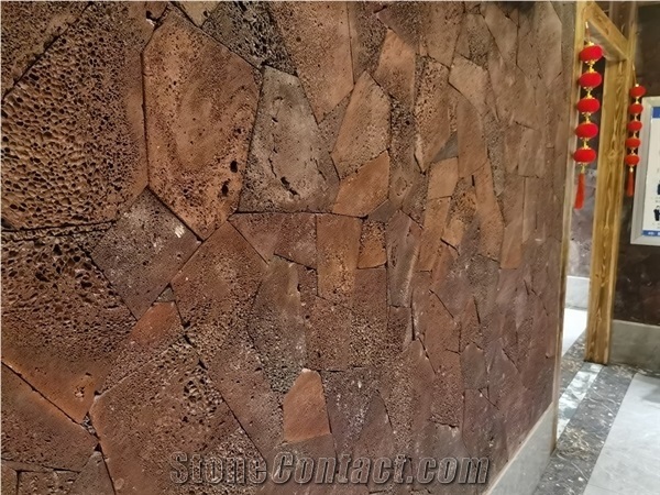 Red Limestone Exterior Clading Wall,Garden Decor