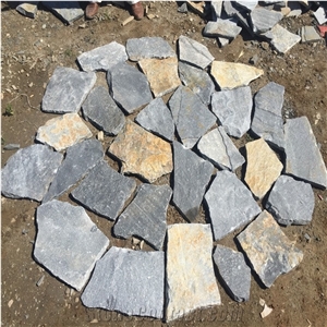 Sapphire Bule Slate Crazy Paver Outdoor Wall Pattern