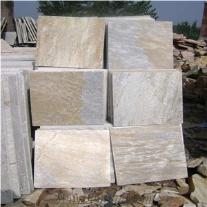 Yellow Slate Tiles Exterior Wall Cladding Pave,Decor Panels