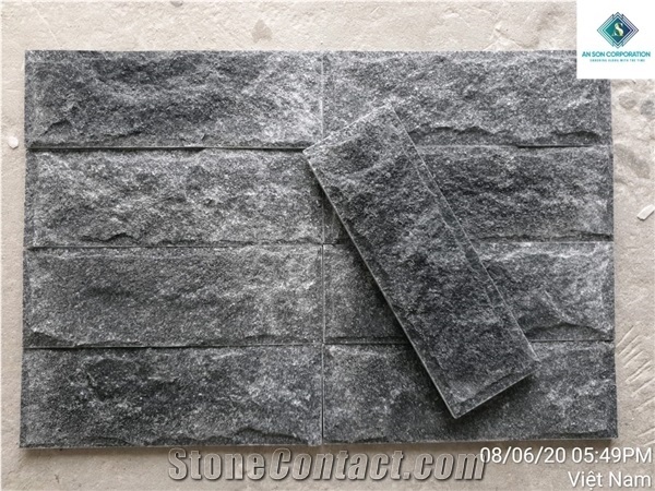 Crystal Black Mushroom Face Marble Wall Panel Made in Viet Nam