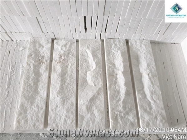Crystal Milky White Marble Mushroom Face Wall Cladding from Vietnam