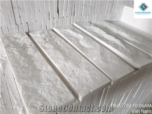 Crystal Milky White Marble Mushroom Face Wall Cladding from Vietnam