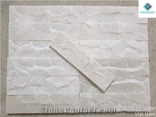 Hot Price Milky White Split Face Wall Cladding Stone