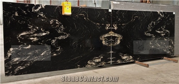 Titanium Gold Granite Slabs, Golden Color Granite