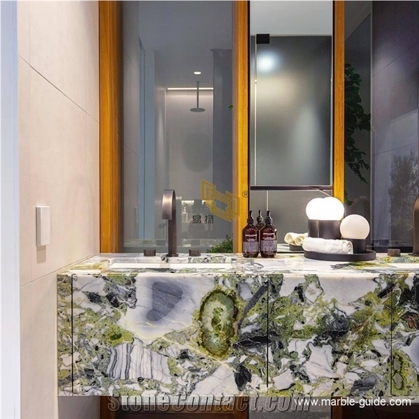Luxury Ice Jade Green Marble for Worktops and Countertops