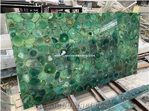 Semiprecious Green Agate Stone Slab, Wall Tiles Semiprecious Green Agate Stone Slab, Wall Tiles