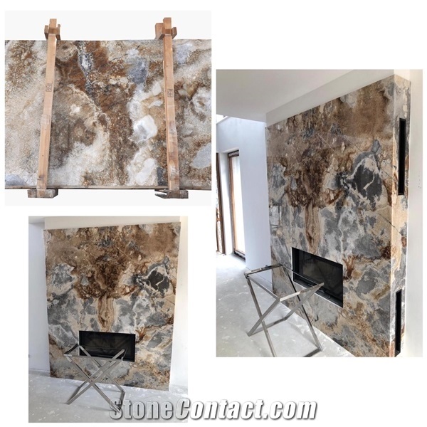 Silver Onyx Fireplace