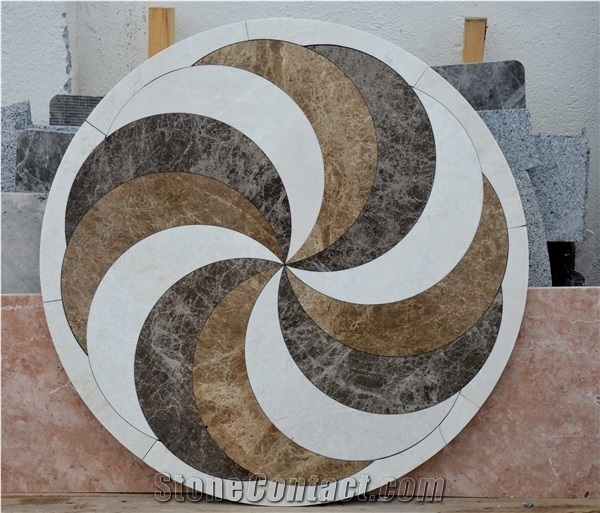 Waterjet Pattern Marble Stone Floor Medallion