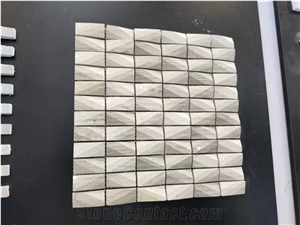Wooden White Marble Wall Mosaic Pattern Tile Polished