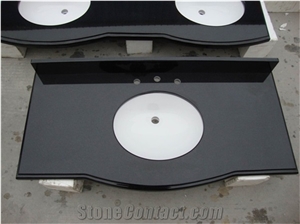 Absolute Black Granite Vanity Tops with Sink, Stone Sink Top Absolute Black Granite Vanity Tops with Sink, Stone Sink Top