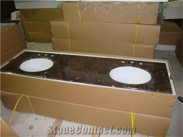 Absolute Black Granite Vanity Tops with Sink, Stone Sink Top