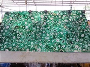 Agate Green Gold Stone Egg Semiprecious Slab