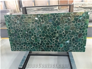 Big Green Agate Semiprecious Stone Slabs, Gemstone Slabs