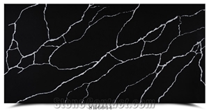 Black and Gold Vein Hot Sell Artificial Quartz Stone Slab