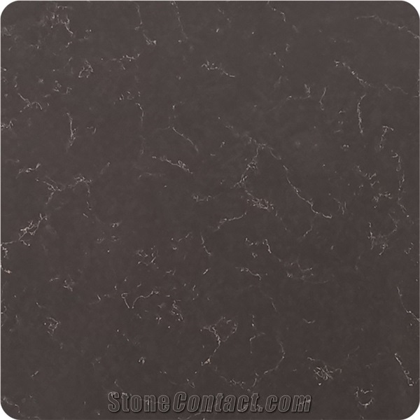 Black Vein Slab Hot Sale Quartz Stone Artificial