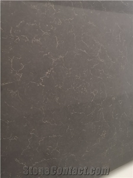 Black Vein Slab Hot Sale Quartz Stone Artificial