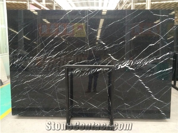 Book Match Black Marble Tile, Black Tiles Marble Floor