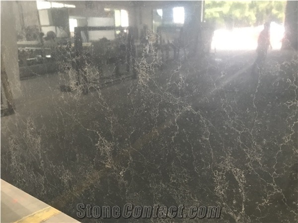 Customizable Size Black Calacatta Artificial Stone