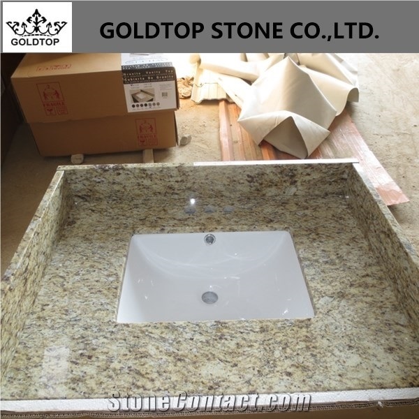 Giallo Ornamental Granite Slabs Flooring Polished Tiles