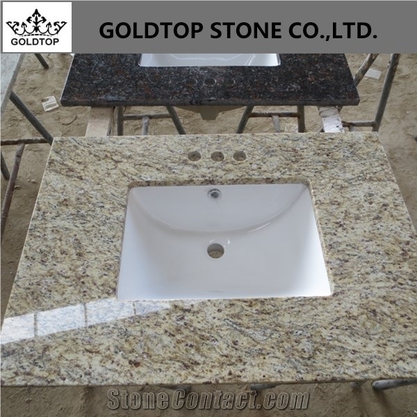 Giallo Ornamental Granite Warm Elegant Bathroom Design Tops
