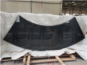 Natural Black Pearl Granite Stair Riser Polished Steps