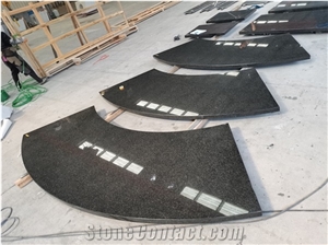 Natural Black Pearl Granite Stair Riser Polished Steps