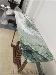 Natural Jade Green Marble Polished Worktop Table Desk
