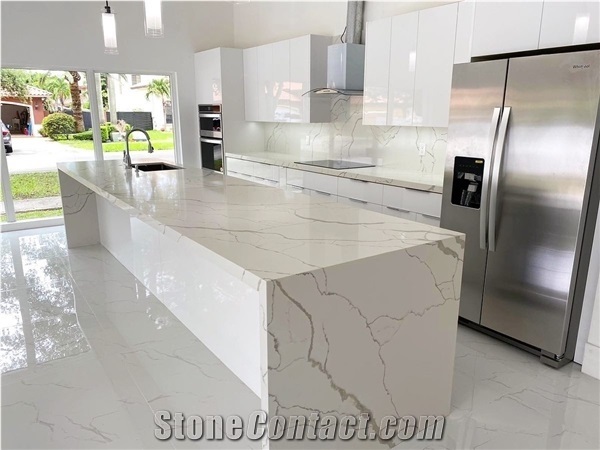 New Design Calacatta Kitchen Quartz Countertops
