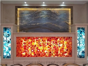Polished Agate Slab, Red Agate Wall Panel