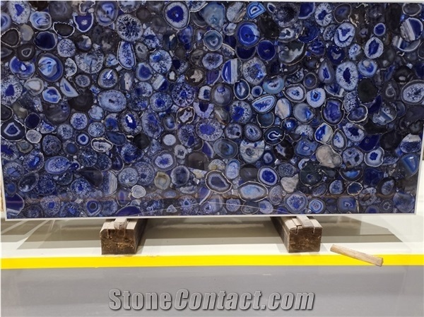 Polished Black Agate Slab, Black Semiprecious Stone