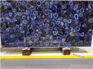Polished Black Agate Slab, Black Semiprecious Stone