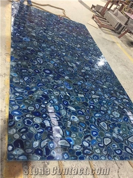 Polished, Blue Agate Table Top, Agate Table Top