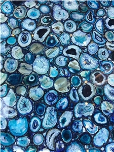 Polished, Blue Agate Table Top, Agate Table Top