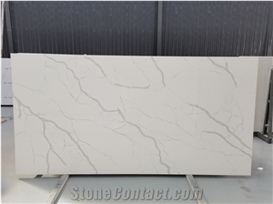 White Calacatta Quartz Decorative Kitchen Countertops