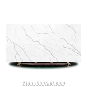 White Calacatta Quartz Decorative Kitchen Countertops