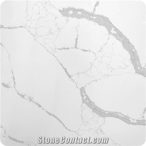 White Calacatta Quartz Decorative Kitchen Countertops