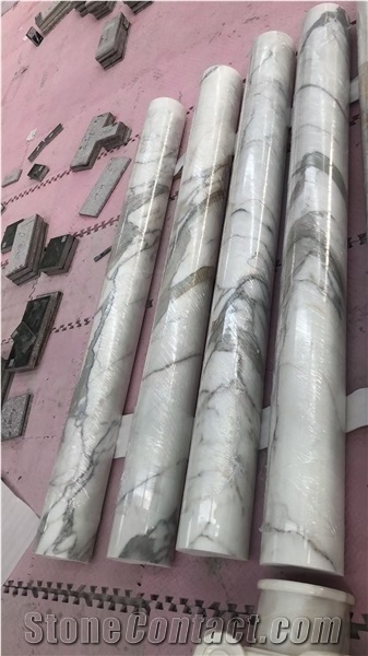 Calacatta White Marble Natural Stone Solid Columns