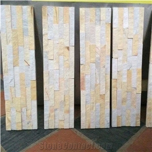 Big Slab Stone Form and Rust Color Wall Stone Cladding