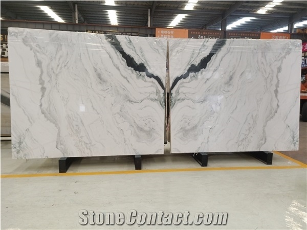 Panda White Marble Exotic Chinese Black Tile Slab
