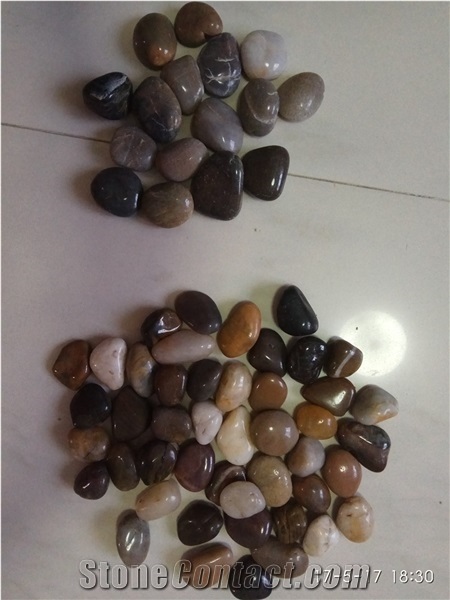 High Polished Natural Pebble Stones in Mixed Color