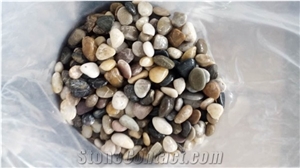 Mixed Color Natural Pebble Stones Top Polished Grade a