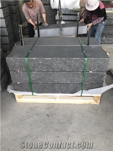 New G684 Black Granite Pavers Kerbs and Projects