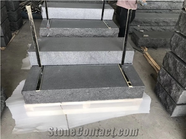 New G684 Black Granite Pavers Kerbs and Projects