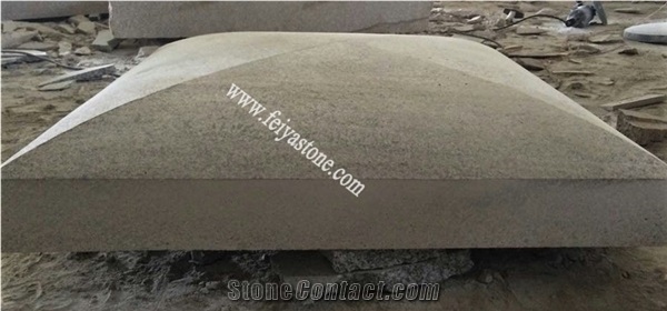 Silver Granite Round Pillar Caps Pier Caps Gate Post Caps