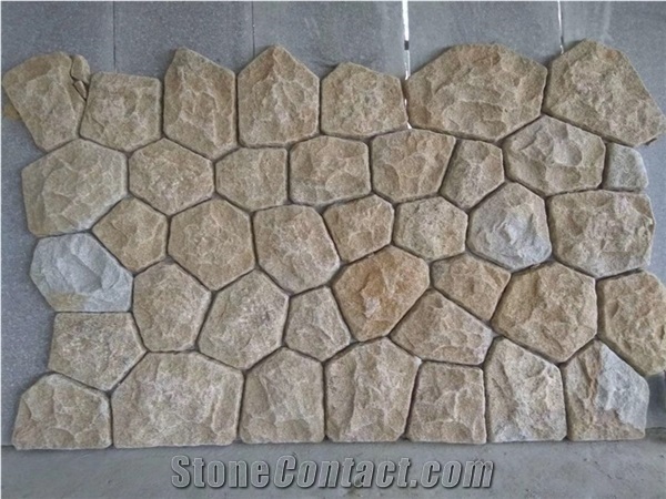 Yellow Wall Stone Wall Caldding